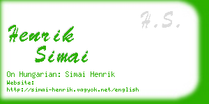 henrik simai business card